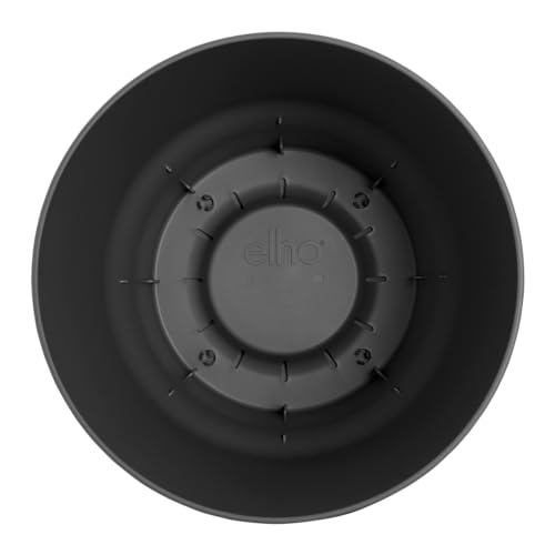 Elho Greenville Round 18 - Vaso Per Esterno - Ø 18.3 X H 17.4 Cm - Nero/Living Black - 4