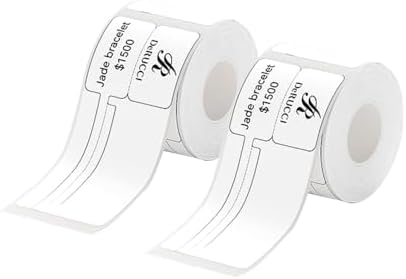 B1 Jewlry Label Tape Adapted Label Print Paper Mini Labels Sticker Standard Laminated Office Container Labeling Tape Replacement for B21 Label Maker (2 Rolls, 02F White) image 4