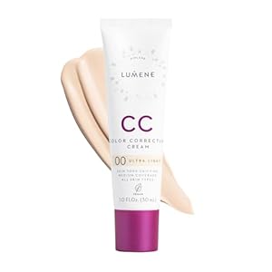 Lumene Color Correcting CC Cream – Lightweight Foundation – Medium Coverage – Redness Reducing Face Makeup for Glowing Complexion – Vegan Formula + Suitable for All Skin Types – Ultra Light (1 fl oz)