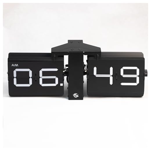 Retro Flip Clock, Battery Powered Desk & Wall Shelf Clock with Mechanical Number Display, Noise-Free Operation, Oversized Flip Digits, Modern Decor Gift for Home, Office, Studio