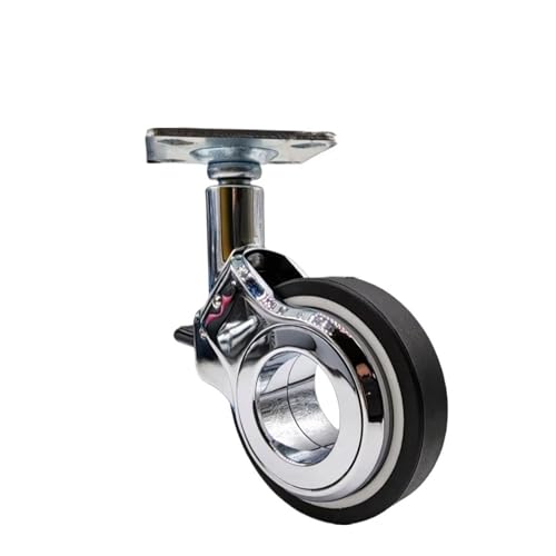 5pcs Anti-entanglement Aluminum Alloy Universal Office Wheel/hollow Wheel Swivel Chair Caster Gaming Computer Pulley(Black-Flat-