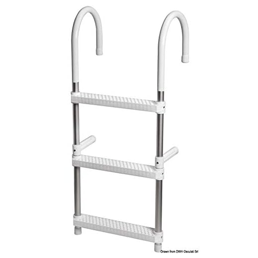 Scaletta Per Barche FreeTec 4 Gradini - Pieghevole In Acciaio Inox Per Pontili E Yacht - Foto 3