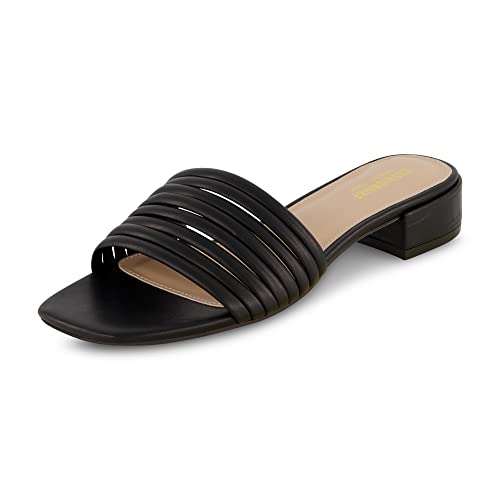 Cushionaire Women'S Nino Strappy Low Block Heel Slide Sandal +Memory Foam And Wide Widths Available cover