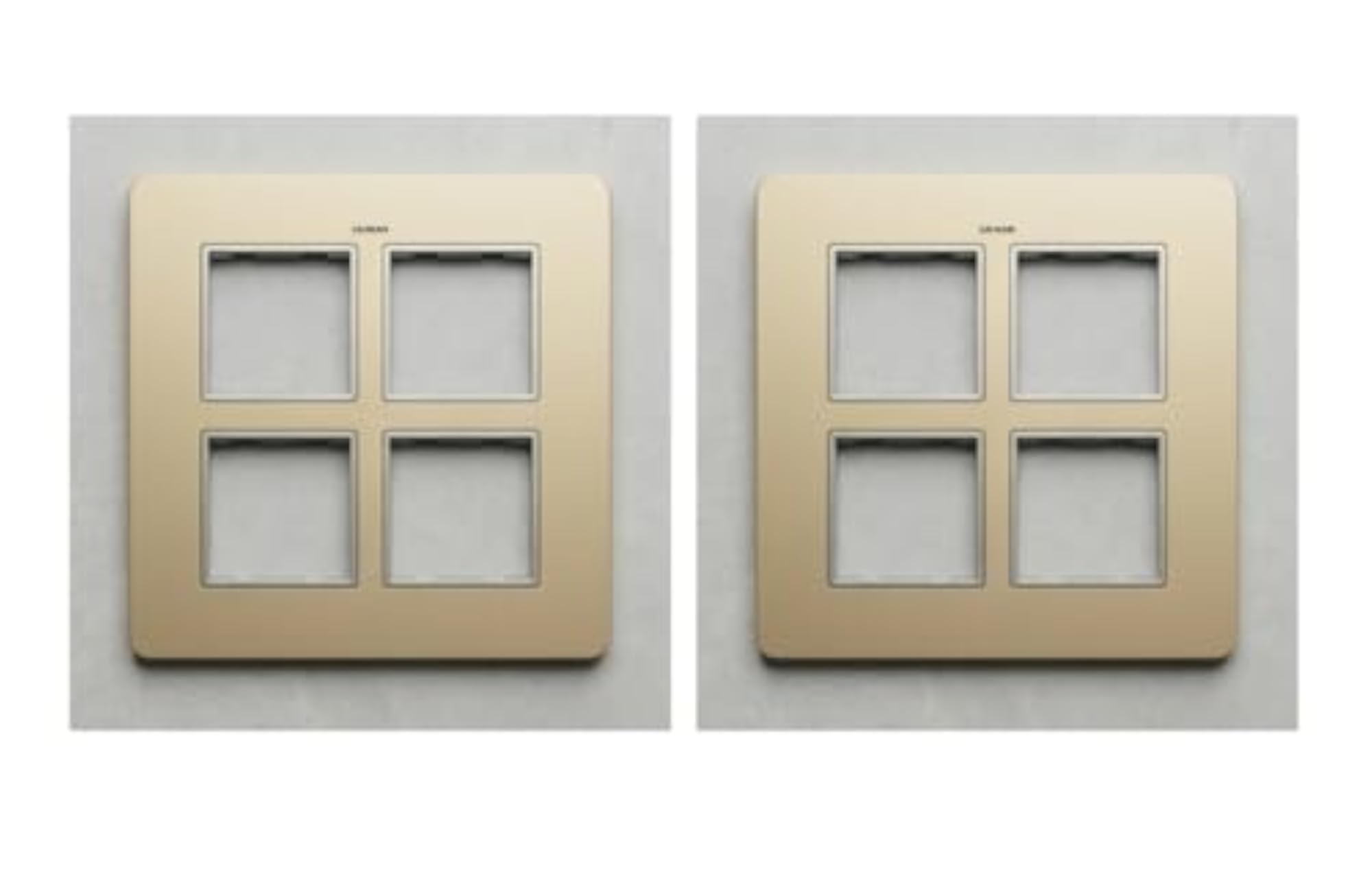 Pack of 2 8 Module Square Glass Wall Plate