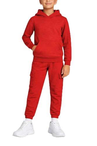 Image of Quad Seven Boys Sweat Suit Set - 2 Piece Soft Fleece Pullover Hoodies and Athletic Cargo Jogger Sweatpants for Boys (5-18)