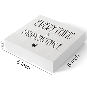 Mmiisheeverythingisfigureoutablewoodenboxsigndecorativeinspirationalfarmhousewoodboxsignhomeofficedecormotivationalgiftrusticsquaredeskdecorsignforshelf5x5inches Urban Country Home Decor Mmiishe everything is figureoutable wooden box sign decorative inspirational farmhouse wood box sign home office decor motivational gift rustic square desk decor sign for shelf 5 x 5 inches urban country home decor