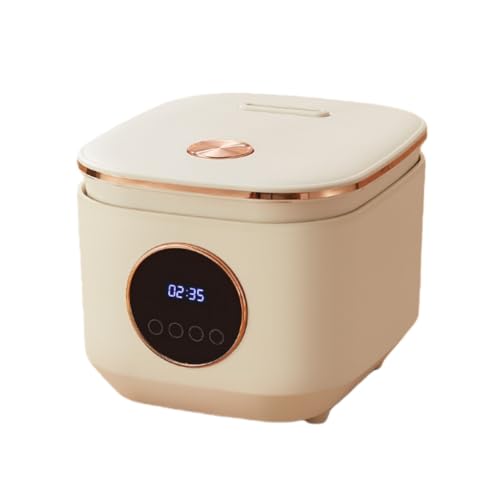 VQK炊飯器 5L コンパクト 独り暮らし 110v ミニ 調理モード 予約機能 多機能 4つの便利なモード(ご飯、スープ、を炊く) 早炊き コンパクト マイコン式 タッチパネル操作 省エネ 予約 多機能 省エネ 白米 おかゆ 玄米 雑穀米 炊込み (ホワイト)