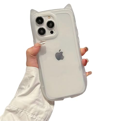 Rokmym Coque Compatible avec iPhone 13，Transparent Mignonne Oreilles de Chat Téléphone Case en...