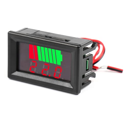 Fasizi 2Pcs Indicatore del livello di carica della batteria dell'auto 12V -72V Tester del tester della capacità della batteria al litio Display LED Tester Voltmetro - rosso