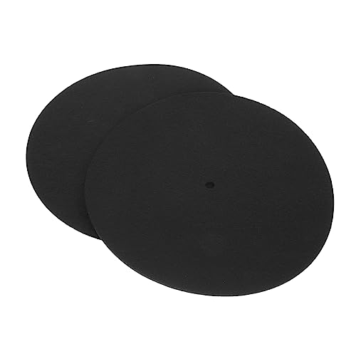 KICHOUSE 2Pcs Vinyl Record Mat Felt Turntable Platter Mat Static Protective Pad for Phonograph Reduces Vibration for Home Use Lightweight and Convenient Disc