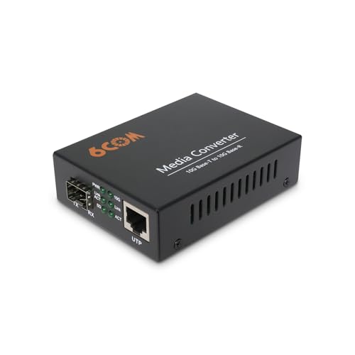 Image of 6COMGIGA 10G Fiber Media Converter,1x 1000M/2.5G/5G/10GBase-T Auto-Negotiation RJ45 Slot to 1x 10GBase-X SFP+ Slot,Support 10GBase-SR/LR/BIDI Transceiver, 10 Gigabit Ethernet Media Converter