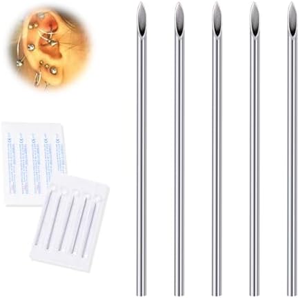 10 Aghi Per Piercing 18G - Acciaio Inox Sterili E Monouso - Per Orecchio, Naso, Ombelico, Labbra, Capezzoli - Foto 10