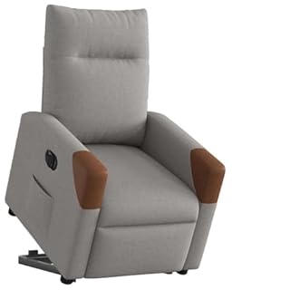 Mandloder Fauteuil de relaxation électrique avec aide au relèvement, en tissu taupe, inclinaison à 135°, rembourrage confortable, poche latérale, cadre solide, pour salon et personnes âgées, charge