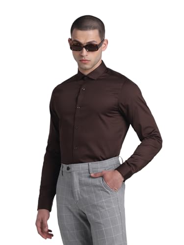 Image of JACK & JONES Men's Cotton Solid Slim Fit Shirt