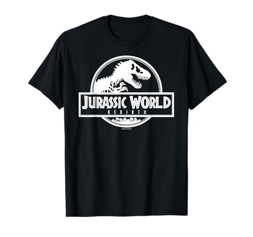 Jurassic World Rebirth Logo Black and White T-Shirt