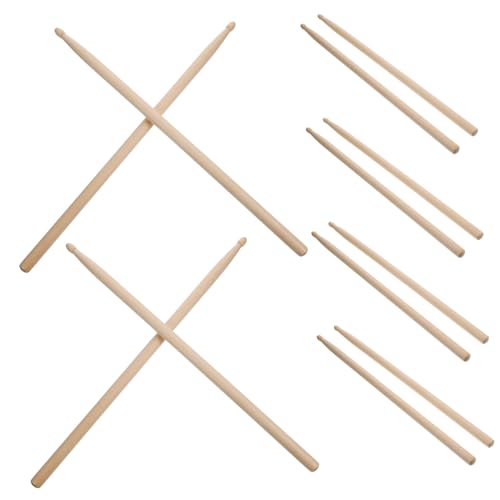 Baquetas de madera para batería 6 pares 40.5 cm miniatura 1