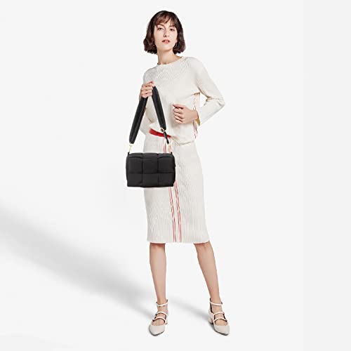 Image of Shoulder Bag Lightweight Puffer Tote Crossbody Bag Handwoven for Women | waterproof nylon, durable, soft padded texture, versatile for travel, work, weekend, everyday, adjustable strap