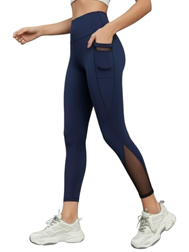 BLINKIN Women's & Girl's Stretch Fit High Rise Track Pant Gym wear Mesh Leggings Workout Pants with Side Pockets/Stretchable Tights/Highwaist Sports Fitness Yoga Track Pants_2012