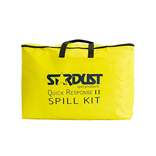 Stardust Spill Products D715 Quick Response Ii Spill Kit Includes Yellow Duffle, 15 Universal Sorbent Pads, 2 Universal Sorbent Socks 3"X4', 4 Disposal Bags, Nitrile Gloves #TOP1