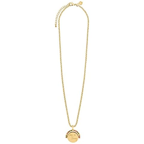 KATIE LOXTON Positivity Pendants Womens 18 Inch Boxed Gold Plated Disc Necklace 'Keep On Shining' Cover