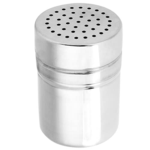 Spargipepe con fori per versare, saliera, dispenser per spezie in acciaio inox, bottiglia per condimenti con coperchio in acciaio inox, per cucinare sale e caramelle (M), saliera, pepe