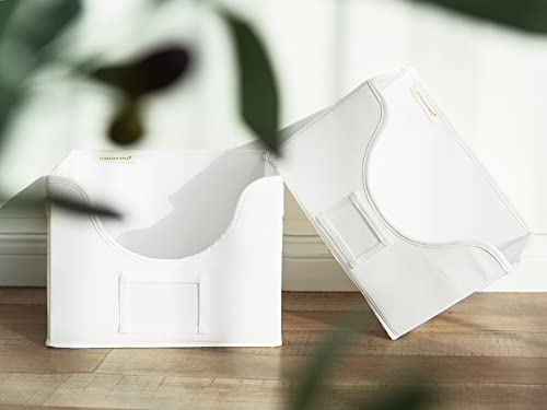 Storageworks Storage Bins, Foldable Storage Basket For Shelves, Fabric Organizing Bins With Cutout Window And 2 Handles, White, 2-Pack #TOP6