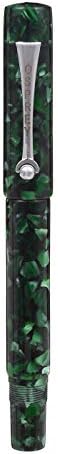 Osprey Milano Fountain Pen Serendip Emerald with Standard and Flex Nibs ((e) Zebra G + Med # 5.5 SS Flex nib)