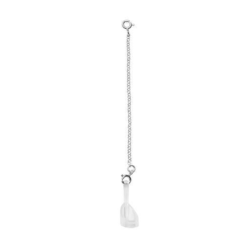Deafmetal USA Safety Chain & Holster Attachment - Retention Lanyard for Hearing Aids | BTE Cochlear Implants, Designed to Keep Amplifier Devices Secured - Silver - 2 Ears