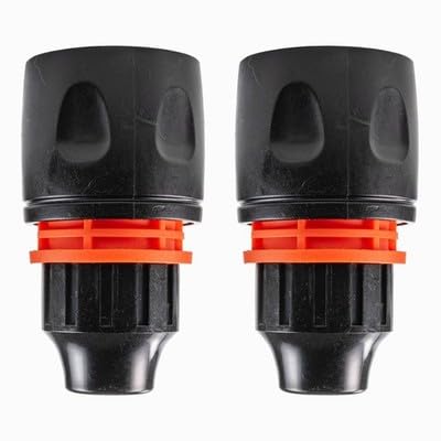 10mm Female Hose Connector 2 Pack - Click Lock Quick Connect Fittings for Spiral Curly Hose Window Cleaning Water Fed Pole System - Leak Resistant Plastic Coupler - Hozelock Gardena Compatible