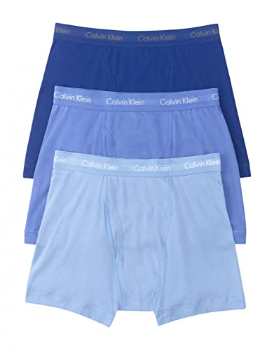 Calvin Klein Men's Underwear Cotton Multipack Boxer Briefs,Blue Assorted,Medium