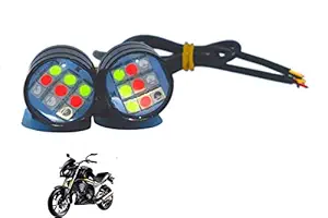 Multi Colour 6 Led Strobe Light for Bike | Warning Emergency Police Light | Motorcycle Strobe Light | Compatible with Mahindra Mojo