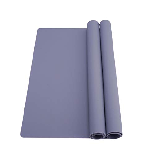 2 Pack Silicone Mats for Countertop Silicone Heat Resistant Mats Nonskid Multipurpose Mat 157x236 inches Thick 13MM Dark Grey - 2 Pcs