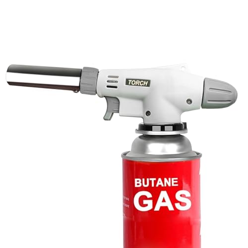 ZJ1WYZQQ Butane torch. Reverse use of adjustable flame kitchen cooking torch, perfect for chefs to cook, cream, pudding, barbecue, baking, jewelry,DIY Soldering (except butane gas)