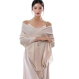 [RIIQIICHY] マフラーレディースストールショール結婚式レディース 無地 誕生日プレゼント クリスマスプレゼント ベージュ