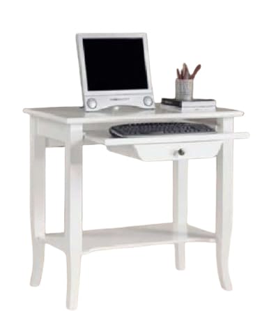 Vicentini arreda SCRIVANIA SCRITTOIO IN LEGNO SHABBY CHIC BIANCO OPACO MOD HAPPY
