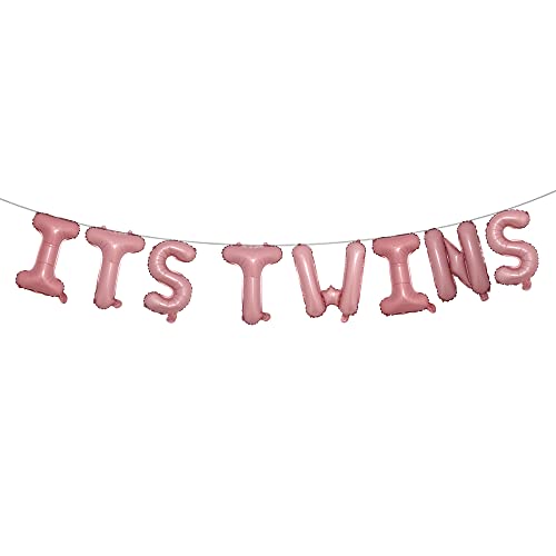 ITS A Boy Girl Twins Letter foil Balloons Children Party Decoration Birthday Party Balloons Inflatable Balloon Baby Shower Birthday Party Gender Reveal Party (ITS TWINS Pink)
