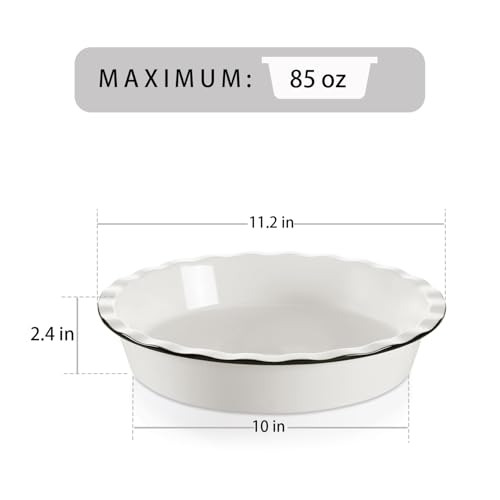 image for Roeveca Ceramic Pie Pan,10 inch Pie Plate, Pie Dish for Baking, Quiche