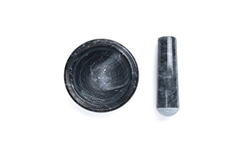 Fox Run Marble Mortar and Pestle Set, Black, 4.5"