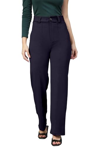 Image of Mehrang Trousers for Women, Formal Pants for Women, Straight Fit Pants