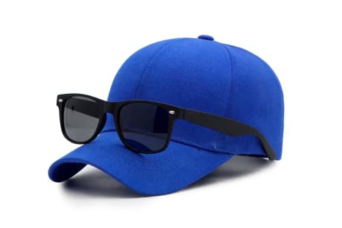 Image of Sunglass for Men Women Cap with Leather Patch, Casual Unisex Sports Hat, Adjustable Fit-Free Size-(Combo Sunglass Cap)