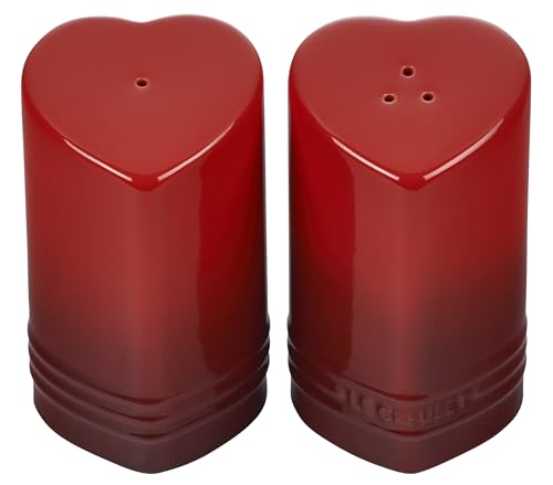 Le Creuset Stoneware Heart Shaped Salt & Pepper Shakers, 4 oz. Ea...