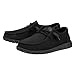 Hey Dude Women's Wendy Canvas Mono Black Size 8 | Women’s Shoes | Women’s Slip-on Loafers | Comfortable & Light-Weight