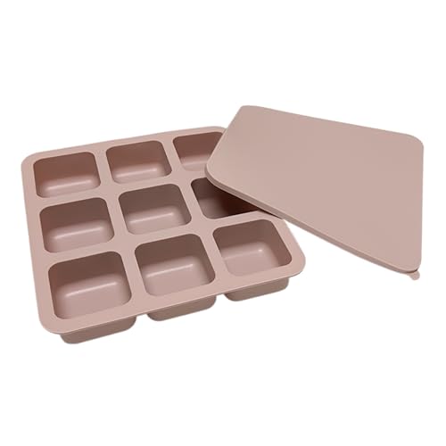 Molde Para Cubitos De Hielo De Whisky,9 Cavidades De Silicona Accesorios De Fácil Liberación Con Tapa - Moldes Para Cubitos De Hielo - Para Cócteles Whisky Café Fiestas Bebida Comida Bar Camping Choco