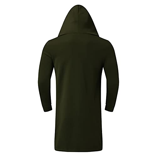 Men's Hoodie Solid Color Long Cardigan Cloak Coat Hooded Sweater Men's Lightweight Hoodi2