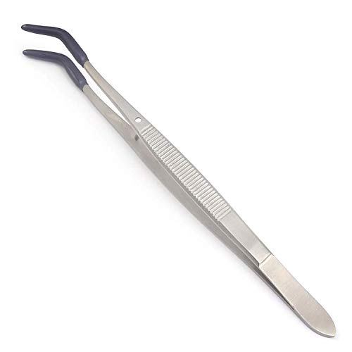 PRECISE CANADA: PVC Coated Tweezers Bent TIP TWEEZER with Rubber Tips Jewelry Hobby Crafts Tools (E1)
