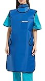 Delantal De Plomo Chaleco De Plomo Protector De Rayos X contra La Radiación Ropa De Escudo Chaleco Traje CT con Cuello para Tiroides para Laboratorios, Residencias De Cuidados 0.5mmpb,60 * 110cm