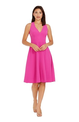 Image of Dress the Population Women's Catalina Solid Sleeveless Fit & Flare Midi Dress