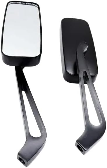 Motorcycle Mirrors 8mm/10mm Universal Side Mirror Mobike Accessories Motorcycle Handlebar Rear View Mirrors Rectangle Glass Motorcycle Mirror(Black clear lens)