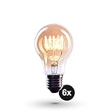 TECHNISCHE DATEN: E 27 SOCKEL / 4 WATT / 400 LUMEN / Warmweiss / Lampe zum dimmen / gold gefärbte Birne / rustikal industrial landhausstil look. Abmessungen: siehe Artikelbeschreibung