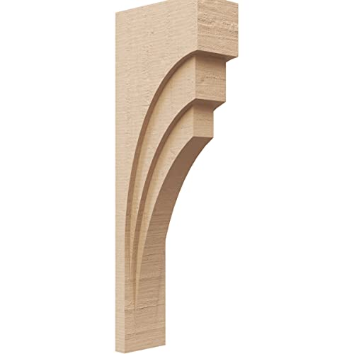 4"W x 8"D x 24"H Thin Rockford Rough Cedar Woodgrain TimberThane Corbel, Primed Tan
